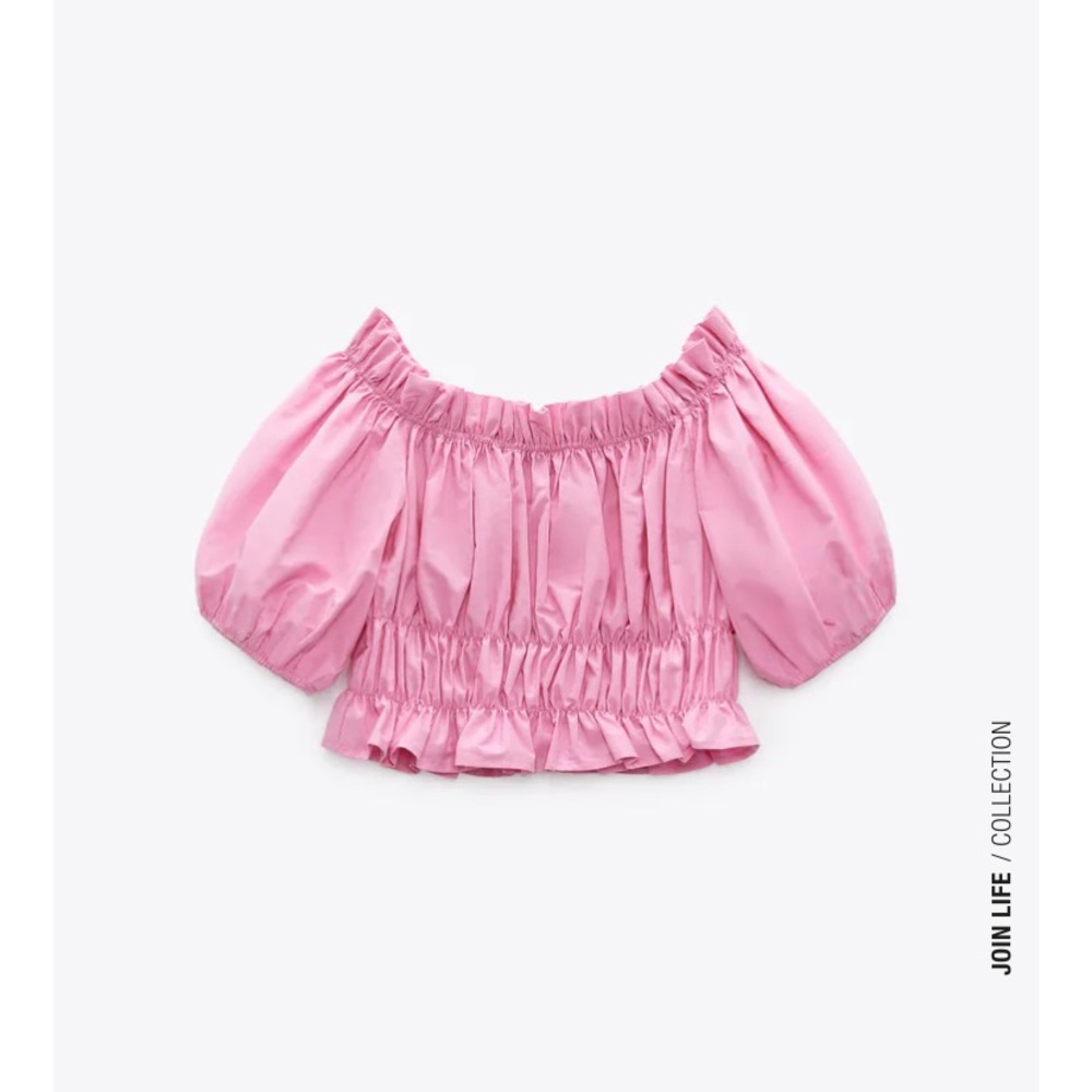 Zara Cropped Poplin Top